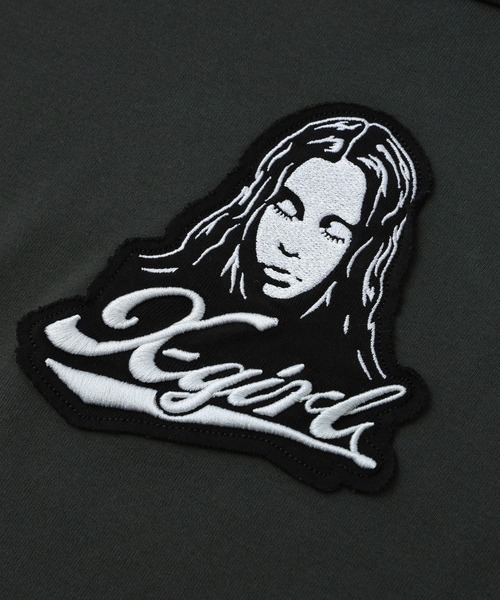 X-girl（エックスガール）の「FACE EMBROIDERED PATCH RAGLAN S/S BABY TEE（Tシャツ/カットソー・レディース・ホワイト/ライトグリーン/チャコール・S/M）」の11枚目の写真