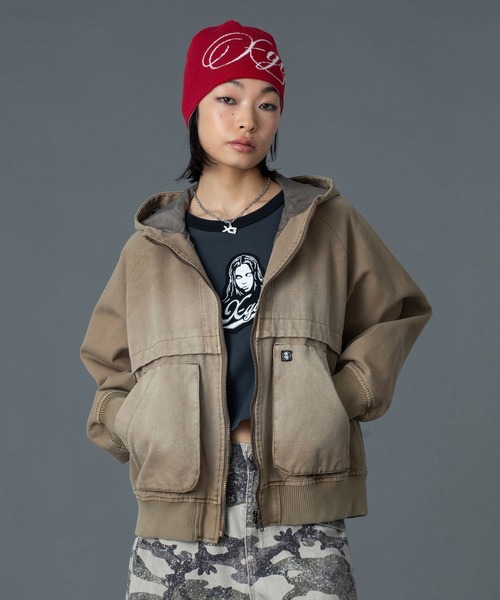 X-girl(エックスガール)の「FACE EMBROIDERED PATCH RAGLAN S/S BABY TEE(Tシャツ/カットソー・レディース・ホワイト/ライトグリーン/チャコール・S/M)」の18枚目の写真