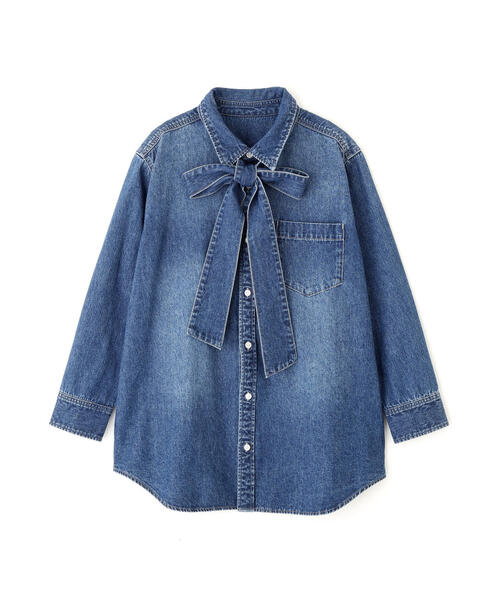 PINKY&DIANNE(ピンキーアンドダイアン)の「◆ネックリボンデニムシャツ(シャツ/ブラウス・レディース・ホワイト/ネイビー・38)」の16枚目の写真