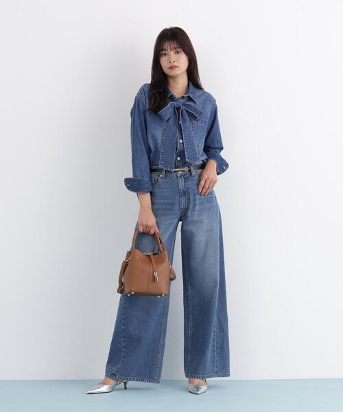 PINKY&DIANNE(ピンキーアンドダイアン)の「◆ネックリボンデニムシャツ(シャツ/ブラウス・レディース・ホワイト/ネイビー・38)」の20枚目の写真