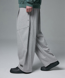オブリークディープタックスウェットパンツ[メランジ]