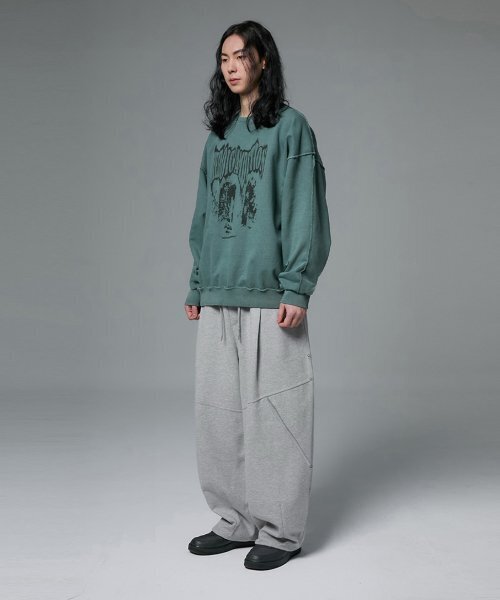 crump（クランプ）の「オブリークディープタックスウェットパンツ[メランジ]（スウェットパンツ・メンズ・グレー系・MEDIUM/LARGE/X-LARGE）」の6枚目の写真