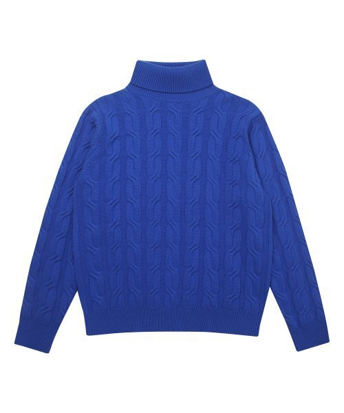 SOLEW(ソル)の「タートルケーブルニット_ブルー(ニット/セーター・メンズ・その他・SMALL/MEDIUM/LARGE)」の1枚目の写真