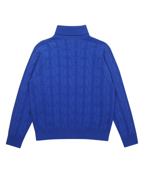 SOLEW(ソル)の「タートルケーブルニット_ブルー(ニット/セーター・メンズ・その他・SMALL/MEDIUM/LARGE)」の2枚目の写真