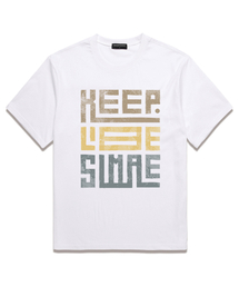WISSY（ウィッシー）の「KEEP LIFE SIMPLE オーバーサイズ 半袖Tシャツ (WS027) ホワイト（Tシャツ/カットソー）」