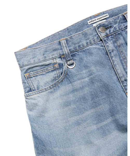 uniform experiment（ユニフォームエクスペリメント）の「DAMAGED BOLD-FIT JEANS（デニムパンツ・メンズ・ブラック/インディゴブルー・5/4/3/2/1）」の12枚目の写真