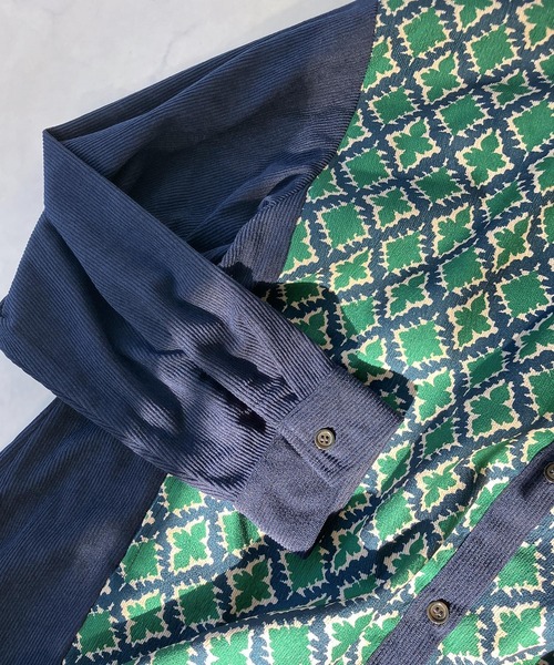 AS KNOW AS plus(アズノゥアズプラス)の「♪コーデュロイとオルテガ柄切り替えチュニック(ワンピース・レディース・ブラック/グレー/ネイビー・FREE)」の20枚目の写真