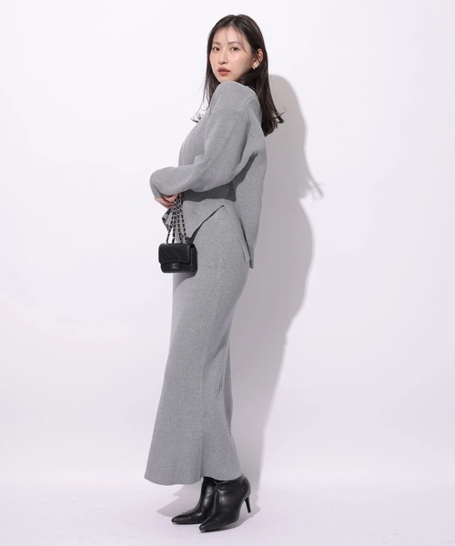 Mystrada（マイストラーダ）の「リブニットスカート（スカート・レディース・グレー/ベージュ系その他/ホワイト・38/36）」の5枚目の写真