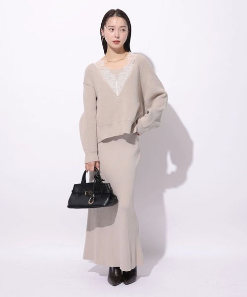 Mystrada（マイストラーダ）の「リブニットスカート（スカート・レディース・グレー/ベージュ系その他/ホワイト・38/36）」の10枚目の写真