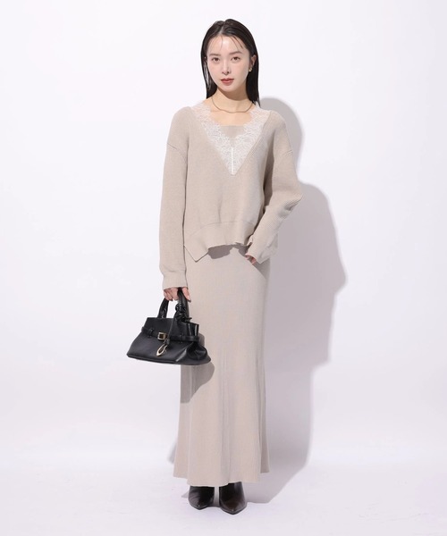 Mystrada（マイストラーダ）の「リブニットスカート（スカート・レディース・グレー/ベージュ系その他/ホワイト・38/36）」の11枚目の写真