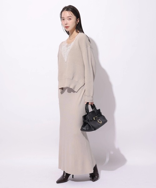 Mystrada（マイストラーダ）の「リブニットスカート（スカート・レディース・グレー/ベージュ系その他/ホワイト・38/36）」の12枚目の写真