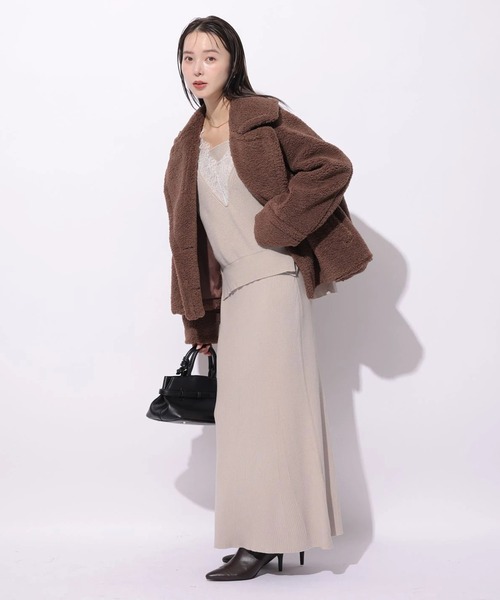 Mystrada（マイストラーダ）の「リブニットスカート（スカート・レディース・グレー/ベージュ系その他/ホワイト・38/36）」の14枚目の写真