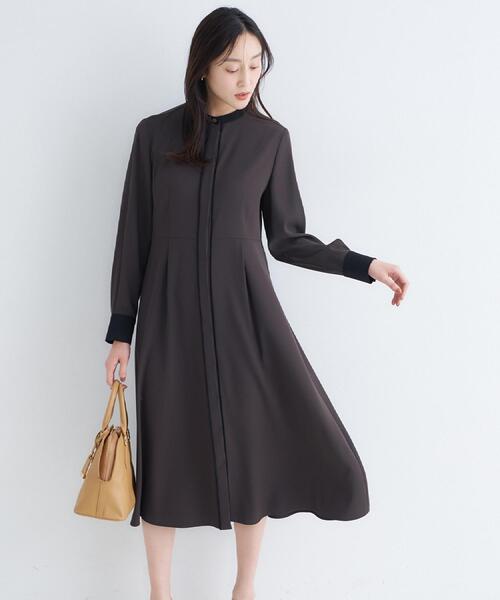 UNTITLED（アンタイトル）の「【洗える/前開き/フォーマル】バイカラー ワンピース（ワンピース・レディース・ブラック/ブラウン系その他・00/01/02/03/04/42/44/46/48/50）」の11枚目の写真