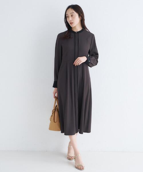 UNTITLED（アンタイトル）の「【洗える/前開き/フォーマル】バイカラー ワンピース（ワンピース・レディース・ブラック/ブラウン系その他・00/01/02/03/04/42/44/46/48/50）」の12枚目の写真