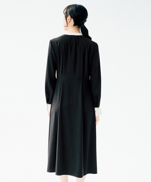 UNTITLED（アンタイトル）の「【洗える/前開き/フォーマル】バイカラー ワンピース（ワンピース・レディース・ブラック/ブラウン系その他・00/01/02/03/04/42/44/46/48/50）」の17枚目の写真