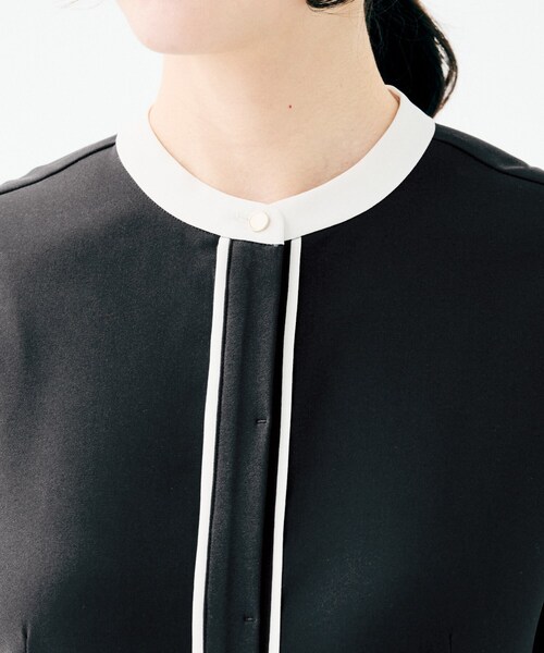 UNTITLED（アンタイトル）の「【洗える/前開き/フォーマル】バイカラー ワンピース（ワンピース・レディース・ブラック/ブラウン系その他・00/01/02/03/04/42/44/46/48/50）」の18枚目の写真