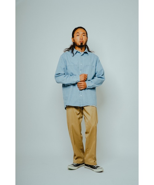 BIG MIKE(ビッグマイク)の「BIG MIKE ビックマイク/ デニム ユーティリティ 長袖ワークシャツ 大型ポケット //// 102615350(シャツ/ブラウス・メンズ・ダークインディゴブルー/ライトインディゴブルー/ワンウォッシュ・MEDIUM/LARGE/X-LARGE)」の8枚目の写真