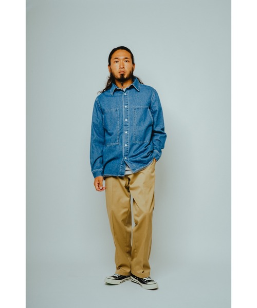 BIG MIKE(ビッグマイク)の「BIG MIKE ビックマイク/ デニム ユーティリティ 長袖ワークシャツ 大型ポケット //// 102615350(シャツ/ブラウス・メンズ・ダークインディゴブルー/ライトインディゴブルー/ワンウォッシュ・MEDIUM/LARGE/X-LARGE)」の12枚目の写真