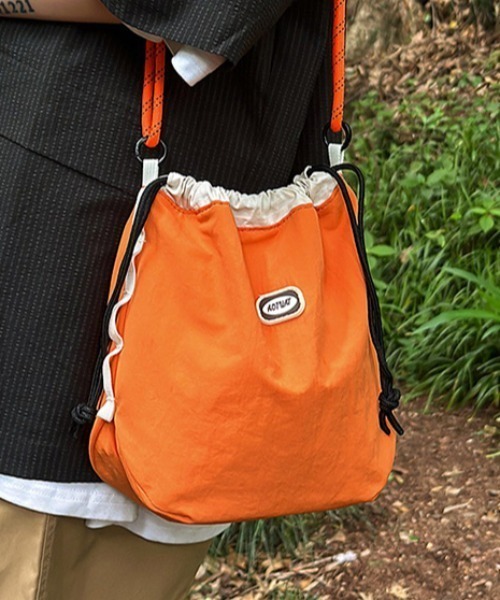 セール】ワンポイントナイロンロープ巾着ミニショルダーバッグ