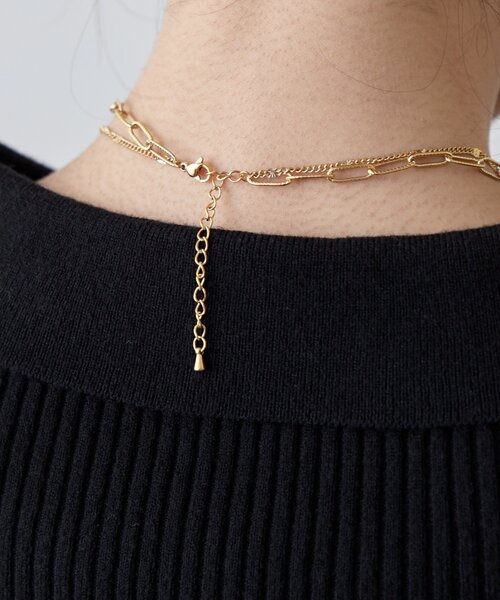 Lui's（ルイス）の「サージカルステンレスダブルエッジネックレス（ネックレス・レディース・ゴールド/シルバー・FREE）」の10枚目の写真