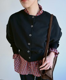 ring button short cropped sweat
