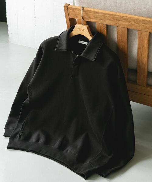URBAN RESEARCH DOORS（アーバンリサーチドアーズ）の「裏起毛スウェットポロシャツ（スウェット・メンズ・ネイビー/ブラック/グレー・MEDIUM/LARGE）」の2枚目の写真