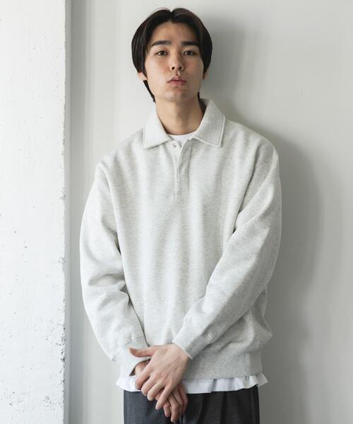 URBAN RESEARCH DOORS（アーバンリサーチドアーズ）の「裏起毛スウェットポロシャツ（スウェット・メンズ・ネイビー/ブラック/グレー・MEDIUM/LARGE）」の18枚目の写真