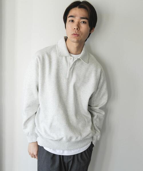 URBAN RESEARCH DOORS（アーバンリサーチドアーズ）の「裏起毛スウェットポロシャツ（スウェット・メンズ・ネイビー/ブラック/グレー・MEDIUM/LARGE）」の19枚目の写真