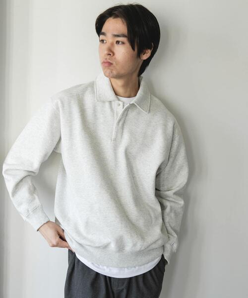 URBAN RESEARCH DOORS（アーバンリサーチドアーズ）の「裏起毛スウェットポロシャツ（スウェット・メンズ・ネイビー/ブラック/グレー・MEDIUM/LARGE）」の20枚目の写真