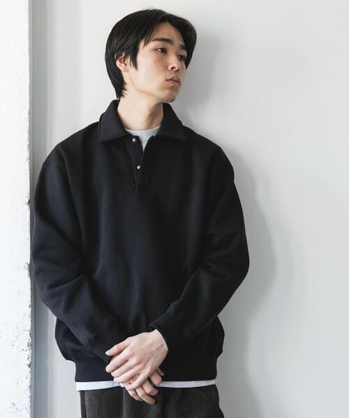 URBAN RESEARCH DOORS（アーバンリサーチドアーズ）の「裏起毛スウェットポロシャツ（スウェット・メンズ・ネイビー/ブラック/グレー・MEDIUM/LARGE）」の11枚目の写真