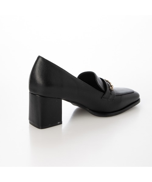 EVOL(イーボル)の「【美脚効果・クッション入り】スクエア6.5cmチェーンローファー JA4017(ローファー・レディース・ブラック/アイボリー・22.0cm/22.5cm/23.0cm/23.5cm/24.0cm/24.5cm/25.0cm)」の9枚目の写真