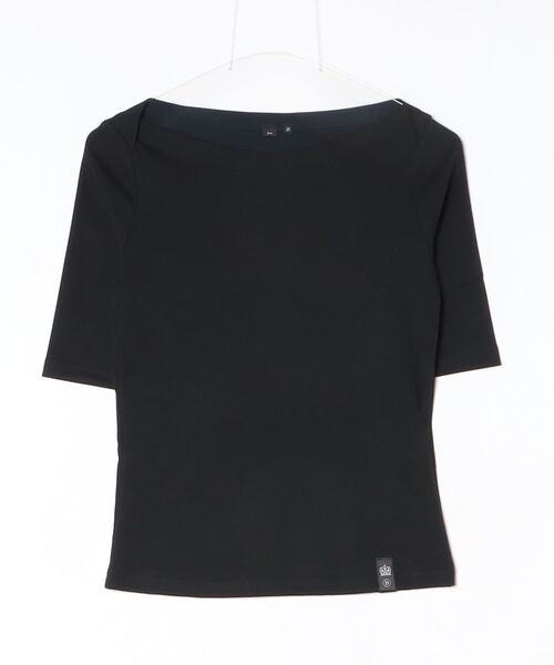 Sov.(ソブ)の「ベアフライス ボートネックトップス(Tシャツ/カットソー・レディース・サックスブルー/オフホワイト/ブラック・38/36)」の9枚目の写真
