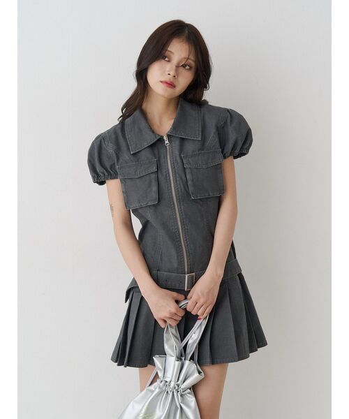 jouetie（ジュエティ）の「ミリタリープリーツミニワンピース（ワンピース・レディース・カーキ/ブラック・MEDIUM）」の11枚目の写真