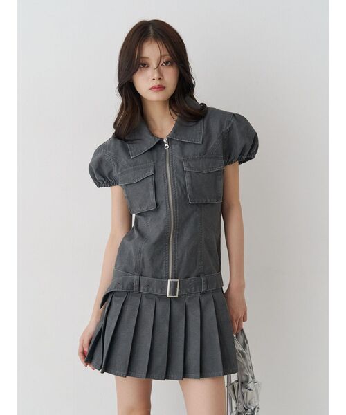 jouetie（ジュエティ）の「ミリタリープリーツミニワンピース（ワンピース・レディース・カーキ/ブラック・MEDIUM）」の12枚目の写真