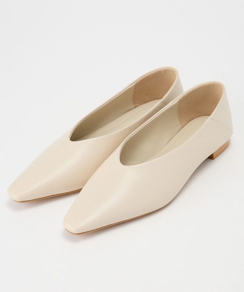 Mazell（マゼル）の「Mazell  / シープレザースクエアフラット【一部店舗限定カラー・サイズ】（パンプス・レディース・ブラック/モカ/ホワイト・39/38/37/36/35）」の10枚目の写真