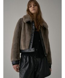 LESEIZEME（レセイジエメ）の「レザーラインファージャケット - ブラウン（ムートンコート）」