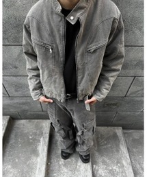 ARCHIVER（アーカイバ）の「【Lp】デニムシングルライダースジャケット（ライダースジャケット）」