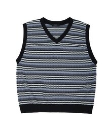 INEXCIS（イネクシス）の「Ethnic Knit Vest (Black)（ベスト）」