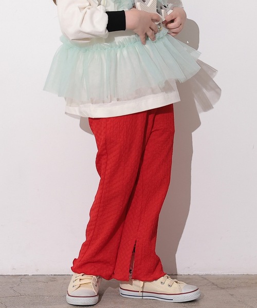 Ocean&Ground(オーシャン&グラウンド)の「ジャガードスリットフレアパンツ(その他パンツ・キッズ・ブラック/グリーン/ライトブルー/オレンジ/レッド・80/90/95/100/110/120/130/140)」の4枚目の写真