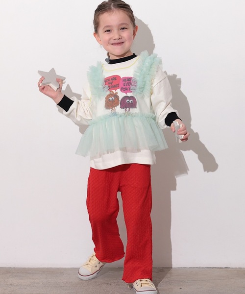 Ocean&Ground(オーシャン&グラウンド)の「ジャガードスリットフレアパンツ(その他パンツ・キッズ・ブラック/グリーン/ライトブルー/オレンジ/レッド・80/90/95/100/110/120/130/140)」の9枚目の写真