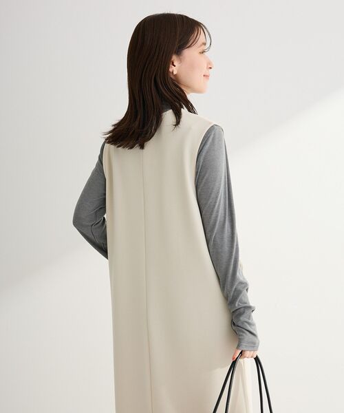 Green　Parks（グリーンパークス）の「ダンボールスキッパージャンパースカート（ジャンパースカート・レディース・杢グレー/ブラック/アイボリー・FREE）」の10枚目の写真