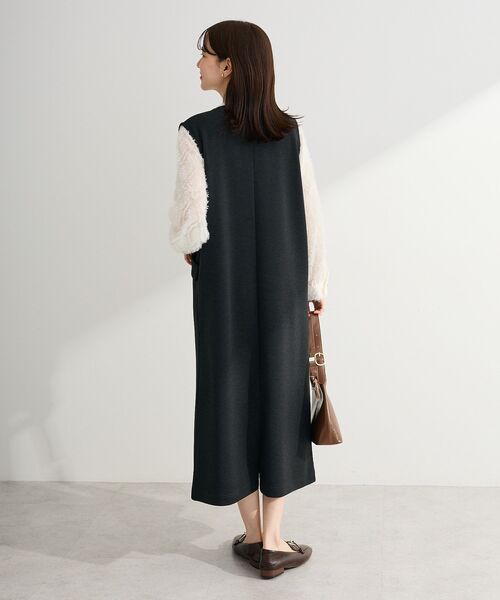 Green　Parks（グリーンパークス）の「ダンボールスキッパージャンパースカート（ジャンパースカート・レディース・杢グレー/ブラック/アイボリー・FREE）」の16枚目の写真