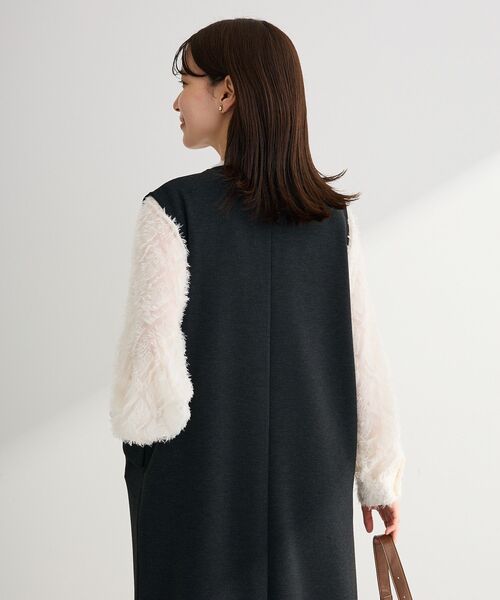 Green　Parks（グリーンパークス）の「ダンボールスキッパージャンパースカート（ジャンパースカート・レディース・杢グレー/ブラック/アイボリー・FREE）」の19枚目の写真