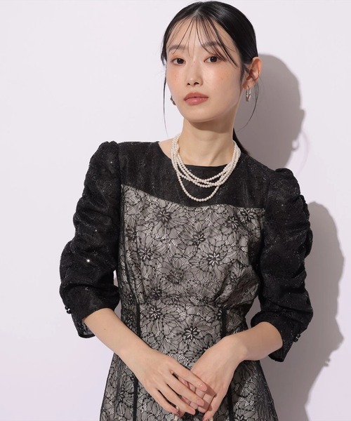 Mystrada(マイストラーダ)の「マーメイドレースドレス(ワンピース・レディース・ブルーグレー/グリーン系その他2/ブラック・38/36)」の11枚目の写真