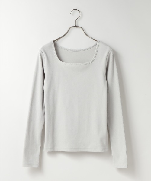 LOWRYS FARM(ローリーズファーム)の「リブタイトLS 638371(Tシャツ/カットソー・レディース・ブラック/アイボリー/イエロー/グレー・FREE)」の1枚目の写真