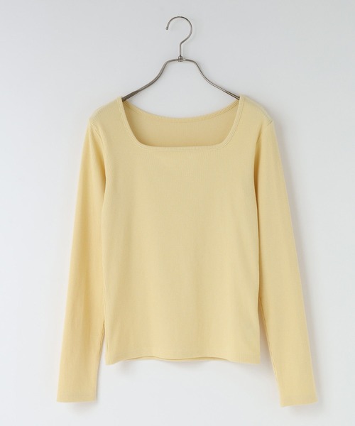 LOWRYS FARM（ローリーズファーム）の「リブタイトＬＳ  638371（Tシャツ/カットソー・レディース・ブラック/アイボリー/イエロー・FREE）」の3枚目の写真