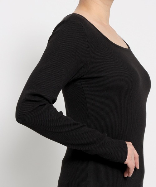 LOWRYS FARM（ローリーズファーム）の「リブタイトＬＳ  638371（Tシャツ/カットソー・レディース・ブラック/アイボリー/イエロー・FREE）」の9枚目の写真