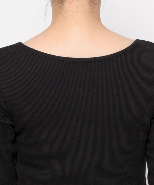 LOWRYS FARM（ローリーズファーム）の「リブタイトＬＳ  638371（Tシャツ/カットソー・レディース・ブラック/アイボリー/イエロー・FREE）」の11枚目の写真