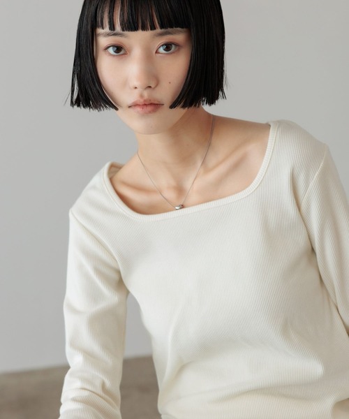 LOWRYS FARM(ローリーズファーム)の「リブタイトLS 638371(Tシャツ/カットソー・レディース・ブラック/アイボリー/イエロー/グレー・FREE)」の16枚目の写真