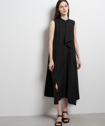 ライトタフタアシンメトリーフレアワンピース